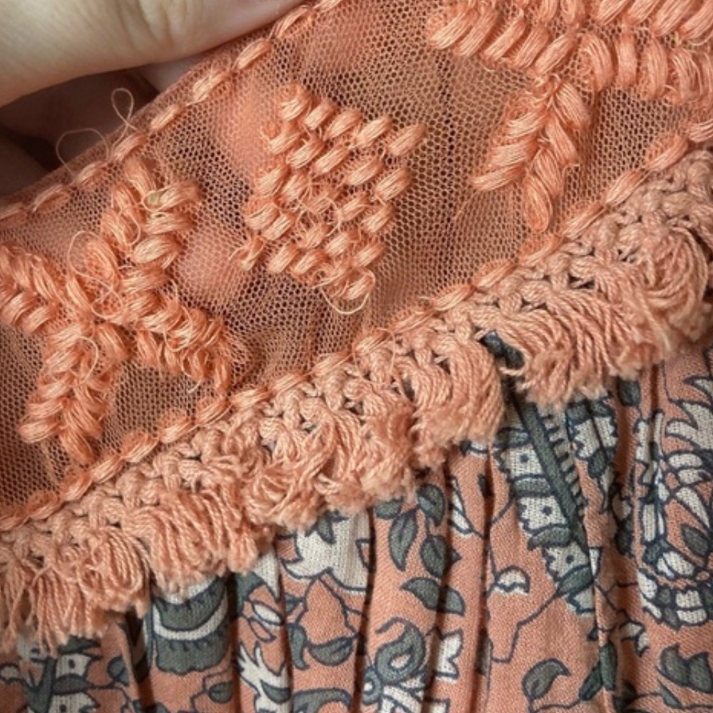 Anthropologie Paisley Tank Top in Pink and Brown - Picture 5 of 8